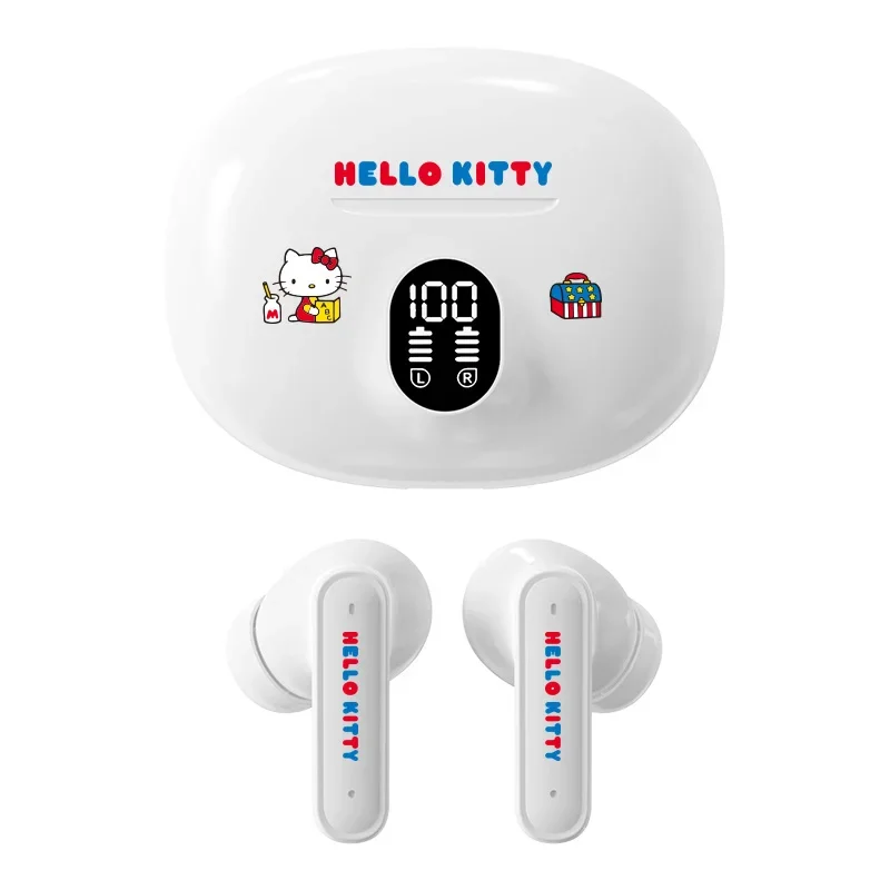 SANRIO | Original Sanrio D56 TWS Earbuds Kawaii Hello Kitty Bluetooth 5.4 Headphone Cute Kuromi Wire