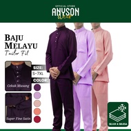 ANYSON WEAR Baju Melayu Tailor Fit Plus Size 7XL Lelaki Dewasa (Purple/Red/Merah/Ungu) | Baju Raya