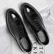 Brock Inner Heightening Leather Shoes - 8cm Boost for Business & Formal Events