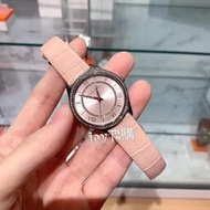 ◆正品 MICHAEL KORS MK手錶 經典鑲鑽小錶盤裸粉色真皮錶帶精品女錶 時尚防水石英腕錶MK2722