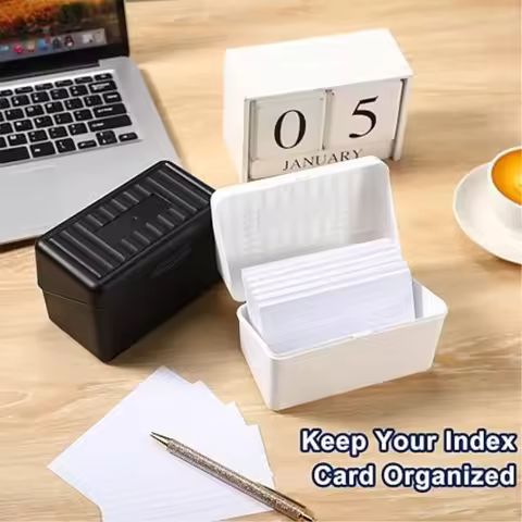 Index Card Box Organizer Case, 3x5 Flash Note Card Holder, 300-400 Card Capacity Box