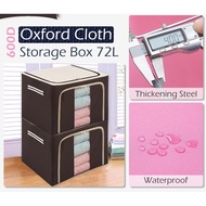 Storage Box Large Capacity Foldable Oxford Cloth Storage Box Steel Frame - 72L