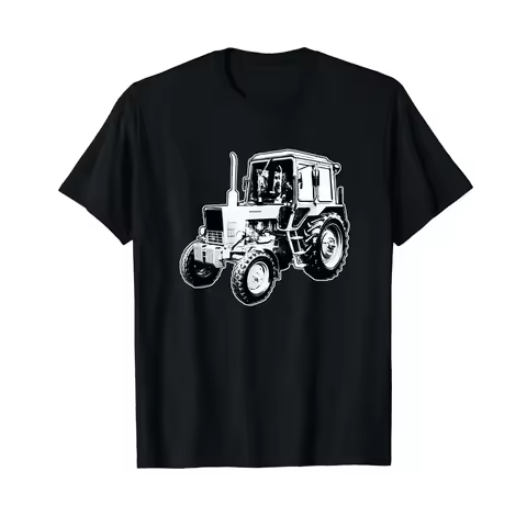 Agricultural machinery Belarus tractor vintage MTS farmer T shirt vintage Washed Breathable Stylish 