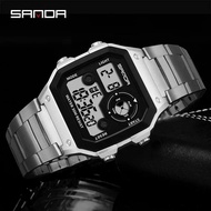 SANDA Digital Watch Men Military Army Sport Date Wristwatch Top Brand Luxury LED Stopwatch Waterproof Male Electronic Clock 408