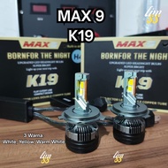 MAX9 K19 LED Car Lights with APP (H4,H11,H7,H1,HB3 9005,HB4 9006) 3 COLORS 80WATT MAIN LIGHTS, FOG L