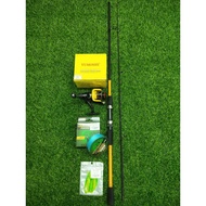 Combo set pancing casting  rod dan reel rod 1.8m (6 kaki) Reel Spinning Reel Yumoshi ECR 3000
