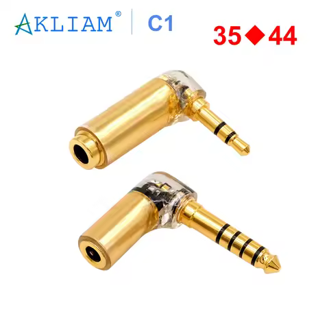 AkLIAM C1 Handmade 4.4mm to 3.5mm to 4.4mm Balanced Male To Female Lossless Audio Adapter L Type Ear