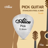 Alice : Stainless Steel Guitar Pick 0.3mm Teardrop Shape