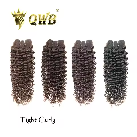 Tight Curly 4 Bundles Deal Brazilian 100% Human Hair Unprocessed Natural Color 12-28Inches Free Ship