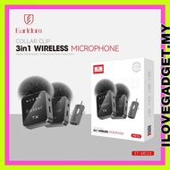 Earldom ET-MC13 3-in-1 Wireless Microphone | Type-C iP Phone 3.5mm Receiver | Clip-on Mic for Live S