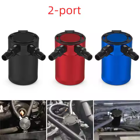 Universal 300ml 2-Port Oil Catch Can Compact Baffled Aluminum Reservoir Oil Catch Tank Fuel Tank Two