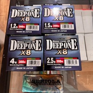 SUNLINE PE BRAIDED FISHING LINE DEEPONE X8 300M MULTICOLOUR braided line x8
