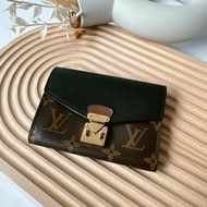 LV Pallas 老花×黑荔枝皮 三折短夾 M67479