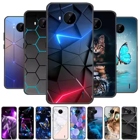 For Nokia C20 Case Soft TPU Silicone Cartoon Back Cover for Nokia C20 Plus Phone Cases TPU Black Bum