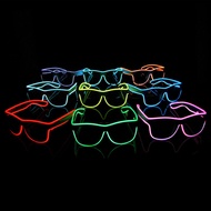 Led Glasses Neon Glow Sunglasses Bright Light Supplies Party Flashing Glasses EL Wire Glowing Gafas Luminous Bril Novelty Gift