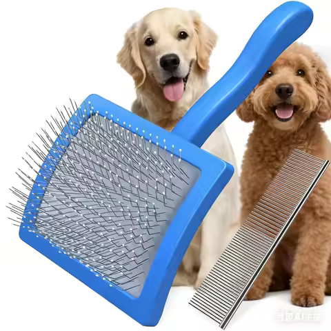 1set Dog Slicker Brush for Grooming Dematting Comb for Poodles Bichon Puppy Cat Hair Remover Brush