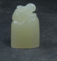 四大名石 壽山老性白芙蓉石 兔子做型小印章