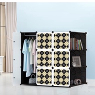 Diy wardrobe 9cube with side rack/Almari cube