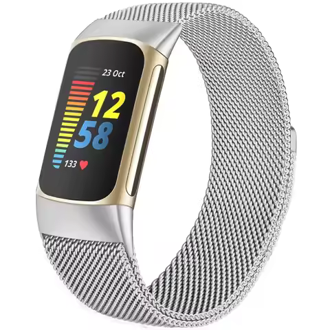 Milanese loop For fitbit charge 6 5 band replacement charge6 wristband stainless steel magnetic brac