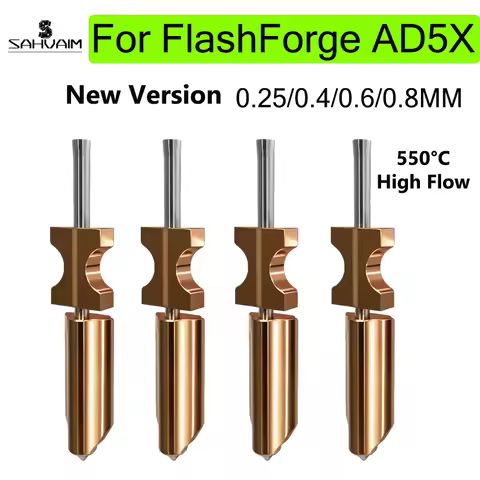 For FlashForge Ad5x Nozzle HTR 550°C Hardened 0.25 0.4 0.6 0.8 32mm³/s High Flow Ad5x Accessories Qu