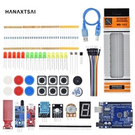 Starter Kit for Arduino Uno R3 Breadboard Basic Learning Kit, Sound/water Level/humidity/distance Detection LED Control (UNO R3开发板 入门简易学习套件 830孔面包板 零件包)