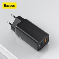 Baseus เครื่องชาร์จ GaN 65W PD USB C เครื่องชาร์จด่วน 4.0 3.0 เครื่องชาร์จโทรศัพท์พอร์ต USB คู่