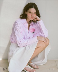 DAILY SQUAD PEONY SHIRT เชิ้ตลายทางปักดอก PEONY