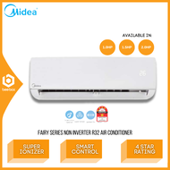 Midea Fairy Series Non Inverter R32 Wall Mounted Air Conditioner 1.0HP 1.5HP 2.0HP Smart Control 3 Star Rating  Air Cond MSMF-10CRN8 MSMF-13CRN8 MSMF-19CRN8 Penghawa Dingin