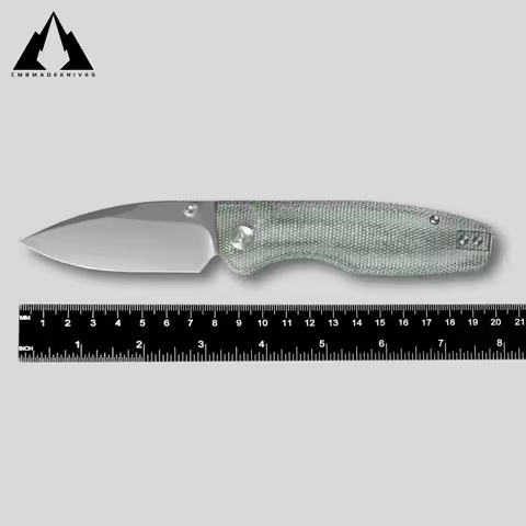 CMBMADEKNIVES Predator V3 Micarta Handle 14C28N Steel Camping Outdoor Pocket Folding Knife EDC CMB-1
