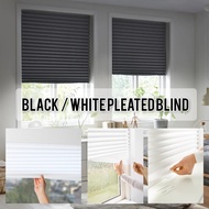 White | Black Blackout Pleated Blind | Venetian Blind | Roller Blind | Bidai Penghadang Berlisu | IK