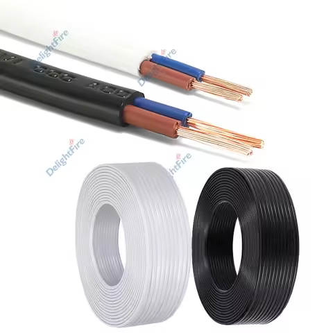 0.75mm² 2 Core Electrical Wire PVC Sheathed Wire 18AWG RVV Copper Signal Cable For LED Lights Automo
