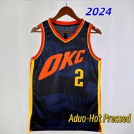 2024 Hot Pressed Oklahoma City Thunder Shai Gilgeous Alexander Navy City Edition Basketball Jerseys