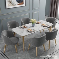 TLQ Dining Table Set Marble Dining Chair Restaurant Table Living Room QUNO VI6M V1KE