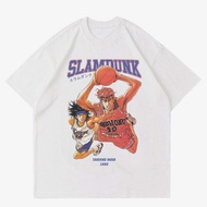 PUTIH Tshirt | Oversize - SLAM DUNK ANIME T-Shirt | T-shirt VINTAGE BASKETBALL 90's | Japanese ANIME MANGA White Shirt