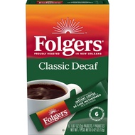 FOLGERS CLASSIC DECAF INSTANT COFFEE SINGLE SERVE PACKETS, 6 COUNT