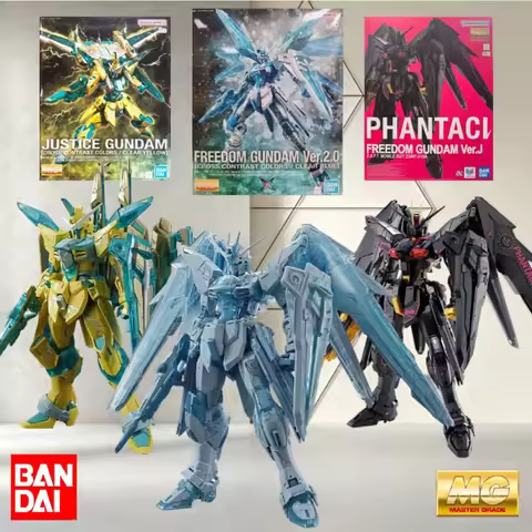 1/100 MG Multi SKU Gundam SEED Collectible Kit, Contrast Clear Blue Clear Yellow Justice & PHANTACI 