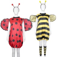Halloween Bee Costume with Wings - Funny Ladybug Cosplay Outfit