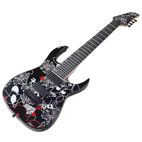 High Gloss 8 String Electric Guitar 39 Inch Black Guitarra Solid Basswood Body 22 Frets Good Handicr
