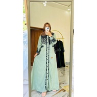 DAILY AJYAD SAGE GREEN WOVEN DRESS BY FAREECHA_GAMI