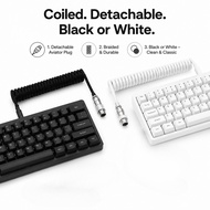 1.5M USB C Coiled Gaming Keyboard Cable Aviator Keyboard Cable Coiled Cable Braided Detachable Metal
