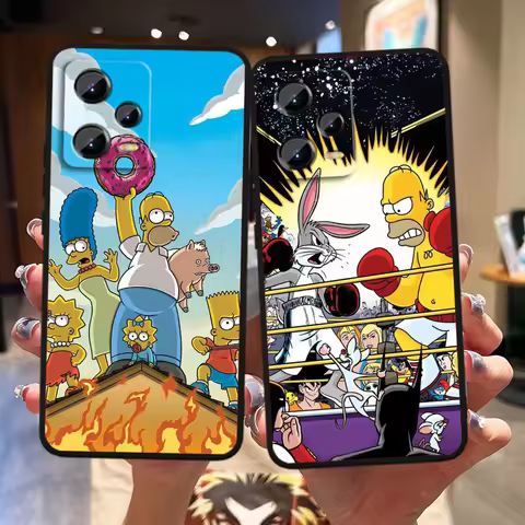 The Disney Simpsons For Xiaomi Redmi Note 13 12R 12 12S Turbo 11 11T 11S 10 10S Pro Plus 5G Black So