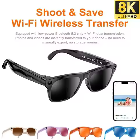 8MP HD Camera AI Smart Glasses Photo Recording 8K Smart AI Glasses Video Recording Bluetooth Call Sm