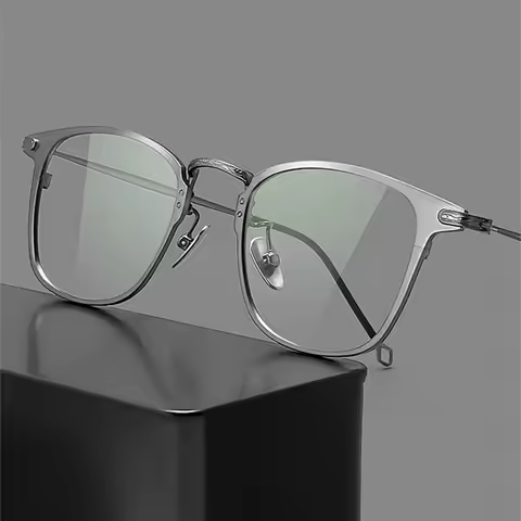 Japanese Luxury Brand Replica Fashionable Retro Square Eyewear Luxury Ultra Light Pure Titanium Busi