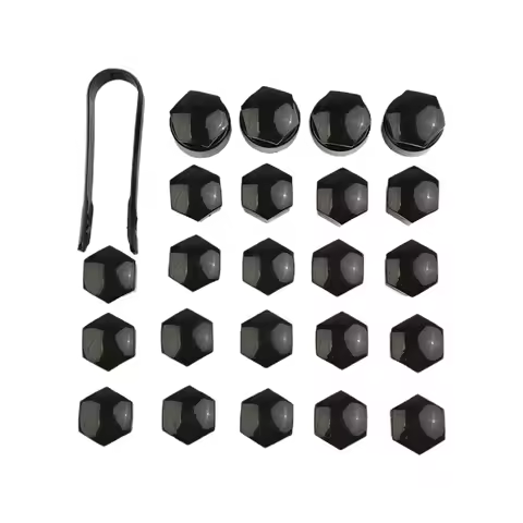 24pcs/set 17MM Black Wheel Nut Bolt Trims Studs Cover Cap For Opel For BMW 16mmx17mm Nut Bolt+17mmx2