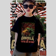 เสื้อยืดเด็ก เทรนด์ผู้ชายอินเทรนด์ผู้หญิงก็อตซิล่าเสื้อยืดลำลอง Godzilla