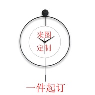 Clock Clock Living Room Drawing Wall-Mounted Household Wall Clock Drawing Dial Iron Art Wholesale Pr