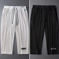 Ice Silk Cropped Pants Men Summer Outer Wear Sports Shorts Thin Loose Stretch Middle Pants Casual 7 