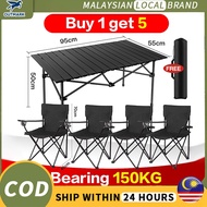 【OUTMARK】90/120CM Foldable Camping Table Portable Aluminium | Outdoor Picnic BBQ Meja Lipat Egg Roll