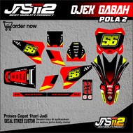 TAXI GABAH DECAL, GABAH OJEK DECAL, PATTERN 2, GABAH OJEK MOOTOR STICKERS