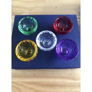 Five Elements Crystal Glass Cup For One Set 4.8cm 5.8cm 7.8cm